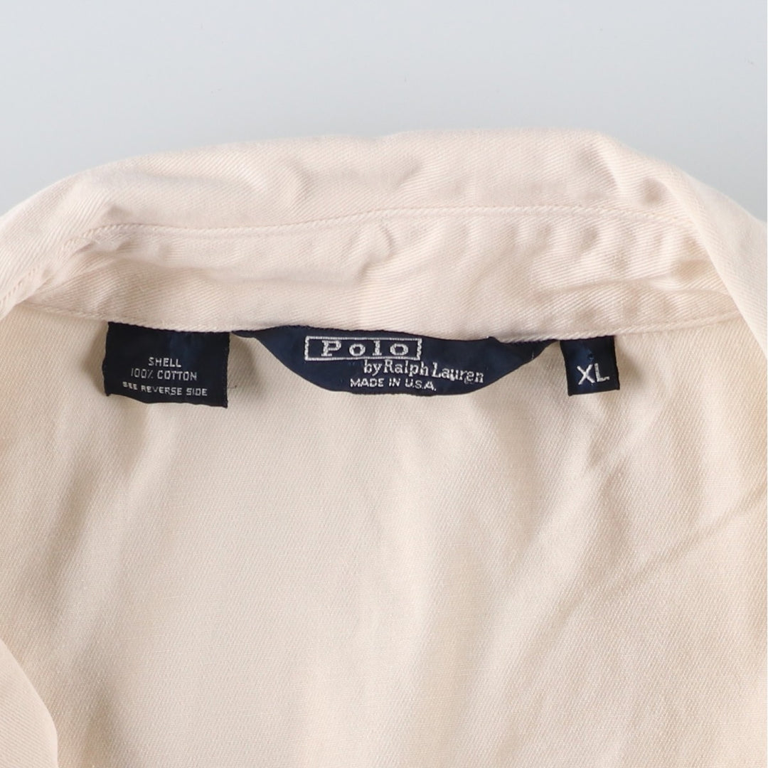 90'S Ralph Lauren POLO by Ralph Lauren Swing Top Sports Jacket Made in USA Men's XL cotton Beige type Vintage Second Hand