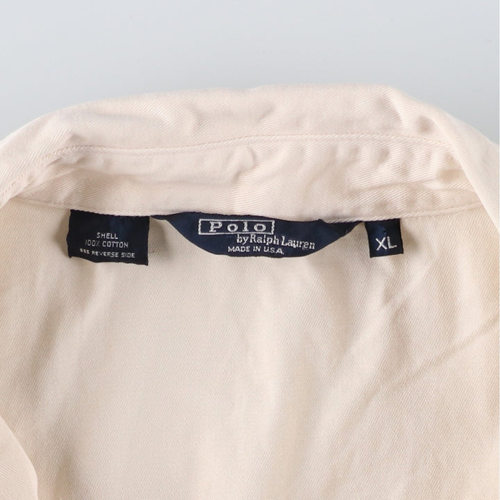 90'S Ralph Lauren POLO by Ralph Lauren Swing Top Sports Jacket Made in USA Men's XL cotton Beige type Vintage Second Hand