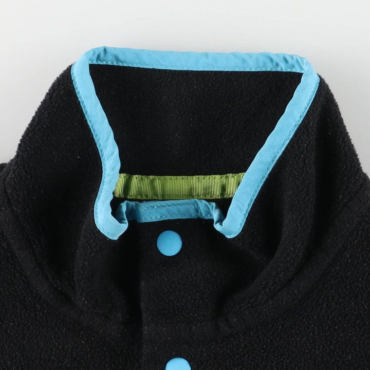 Patagonia Lightweight Synchilla Snap Tee (25455FA15) - Half-Snap Fleece Pullover, Women's Size Small polyester black type Vintage Second Hand