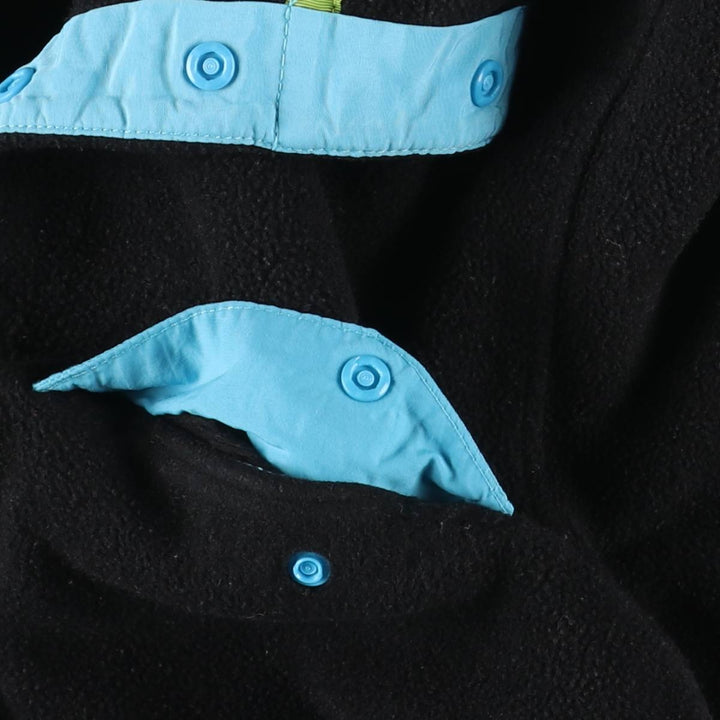 Patagonia Lightweight Synchilla Snap Tee (25455FA15) - Half-Snap Fleece Pullover, Women's Size Small polyester black type Vintage Second Hand