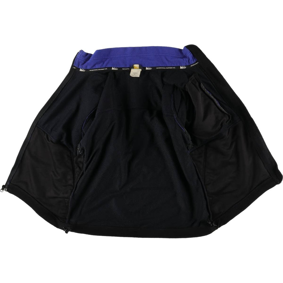 90'S REI Nylon and Fleece Jacket, Women's Size Medium, Vintage polyester Purple type blue-purple Vintage Second Hand