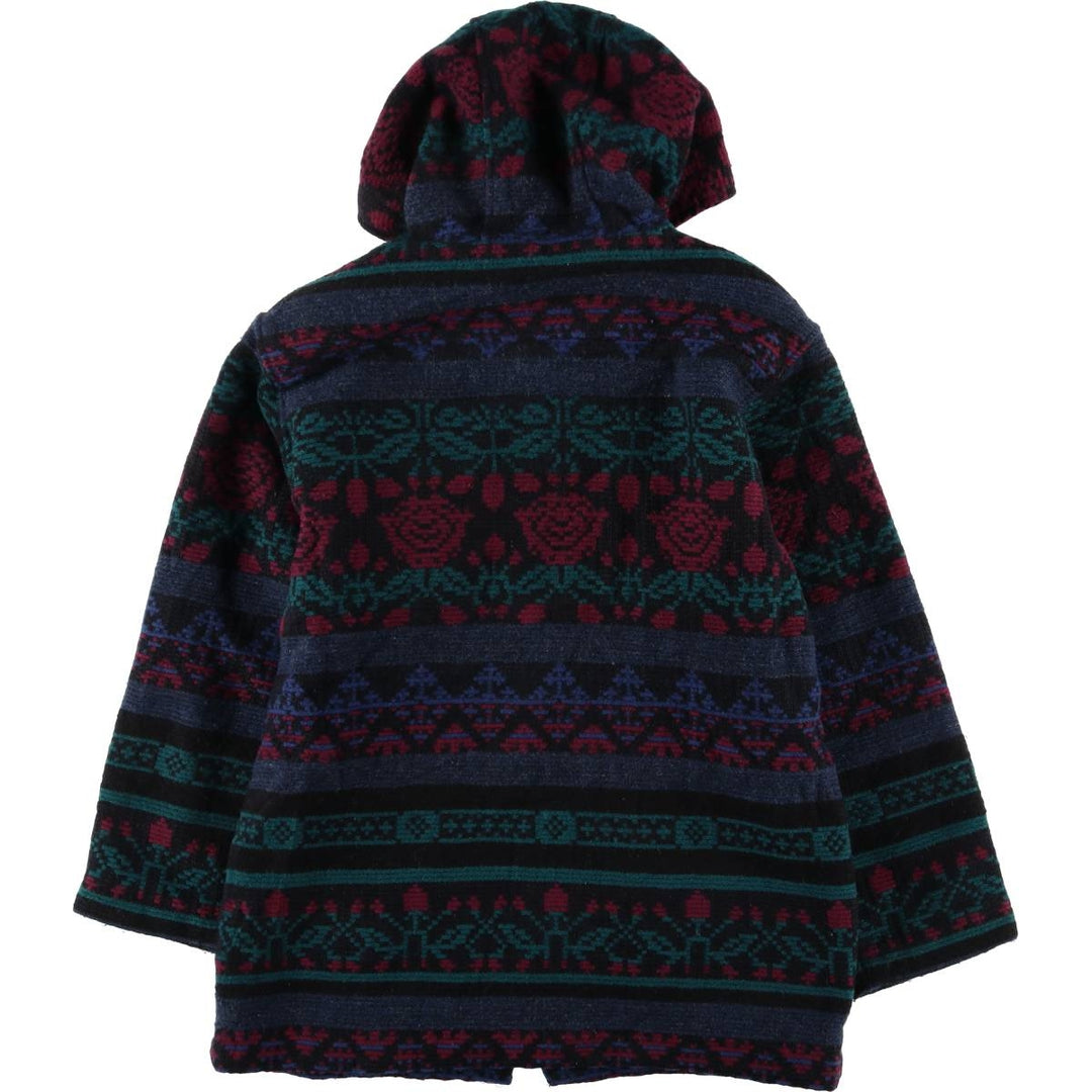 90'S WOOLRICH all-over print wool parka, made in the USA, women's size M, vintage wool black type Vintage Second Hand