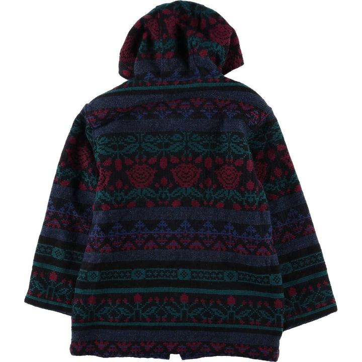 90'S WOOLRICH all-over print wool parka, made in the USA, women's size M, vintage wool black type Vintage Second Hand