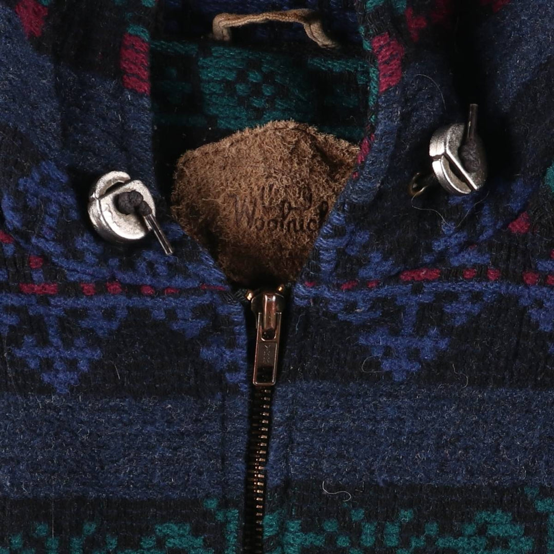 90'S WOOLRICH all-over print wool parka, made in the USA, women's size M, vintage wool black type Vintage Second Hand