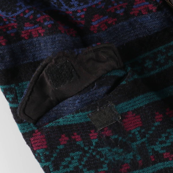 90'S WOOLRICH all-over print wool parka, made in the USA, women's size M, vintage wool black type Vintage Second Hand