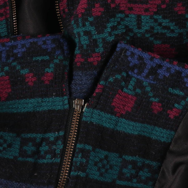 90'S WOOLRICH all-over print wool parka, made in the USA, women's size M, vintage wool black type Vintage Second Hand