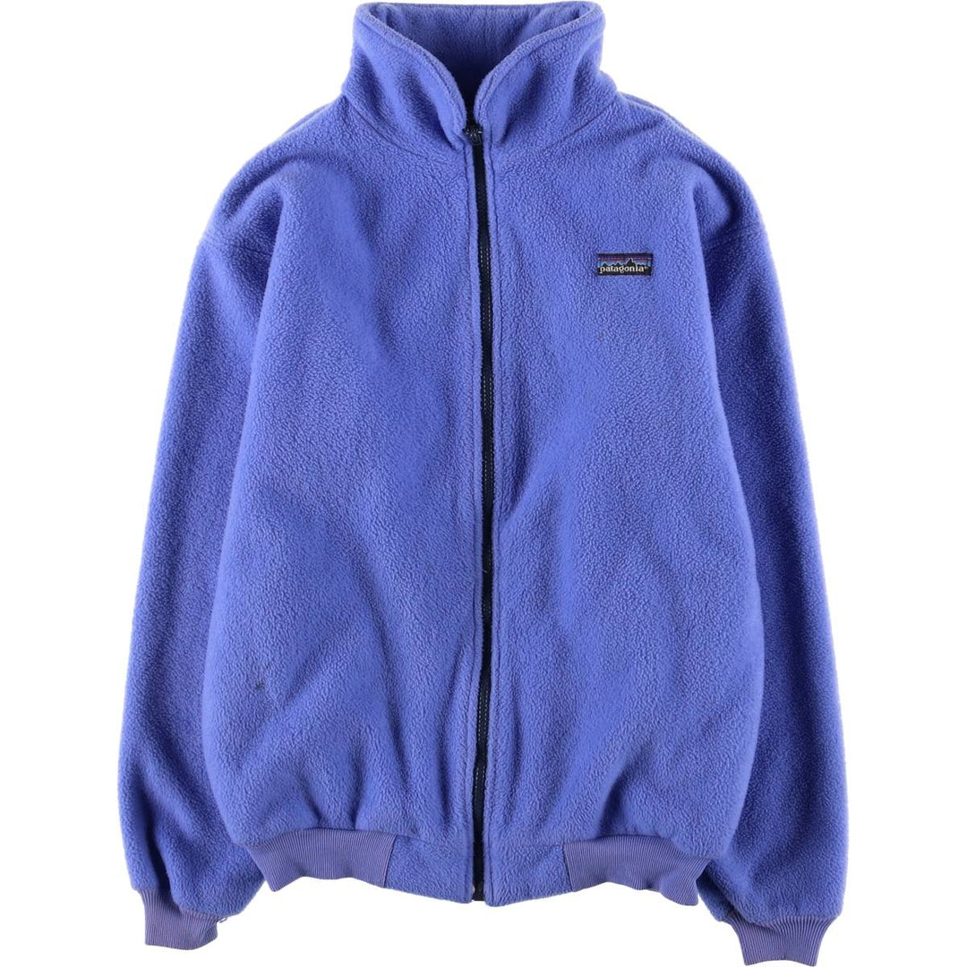 1980'S Patagonia Triangle Tag 25019 Fleece Jacket, Made in USA, Women's Size Medium, Vintage polyester Purple type blue-purple Vintage Second Hand