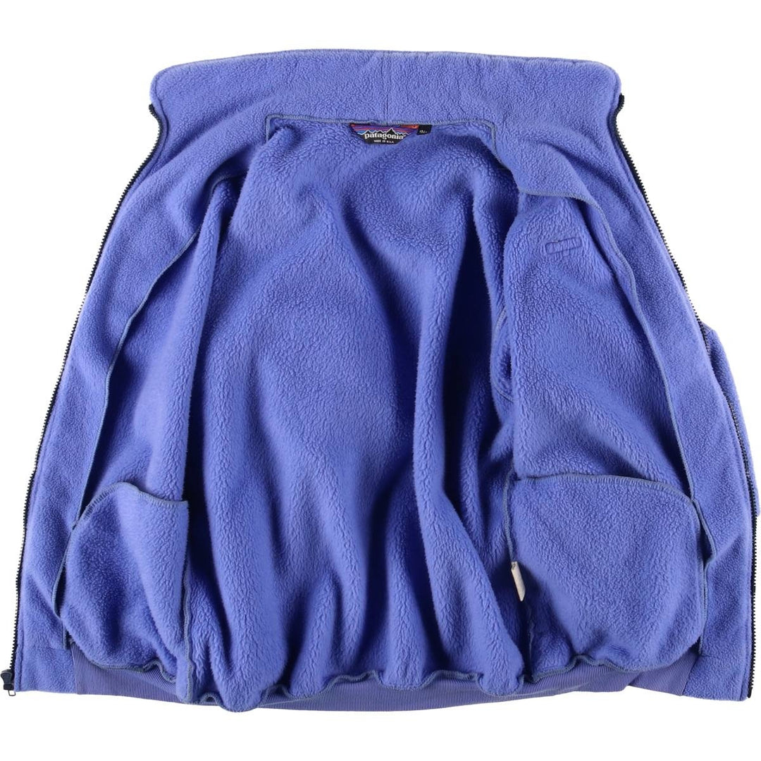 1980'S Patagonia Triangle Tag 25019 Fleece Jacket, Made in USA, Women's Size Medium, Vintage polyester Purple type blue-purple Vintage Second Hand