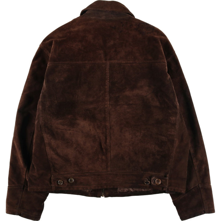 VERA PELLE swing-top suede leather sports jacket, made in Italy, men's size XL, vintage unclear brown type Vintage Second Hand