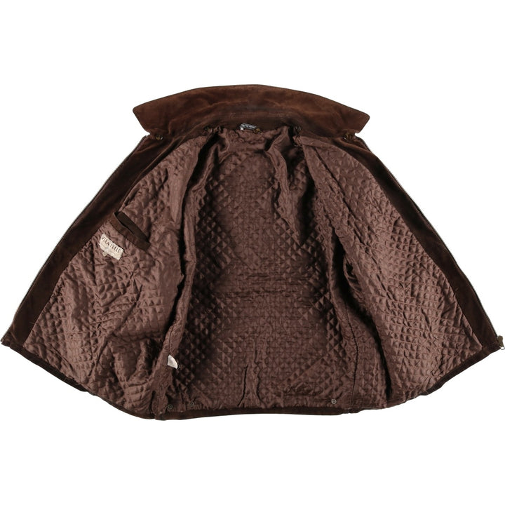 VERA PELLE swing-top suede leather sports jacket, made in Italy, men's size XL, vintage unclear brown type Vintage Second Hand