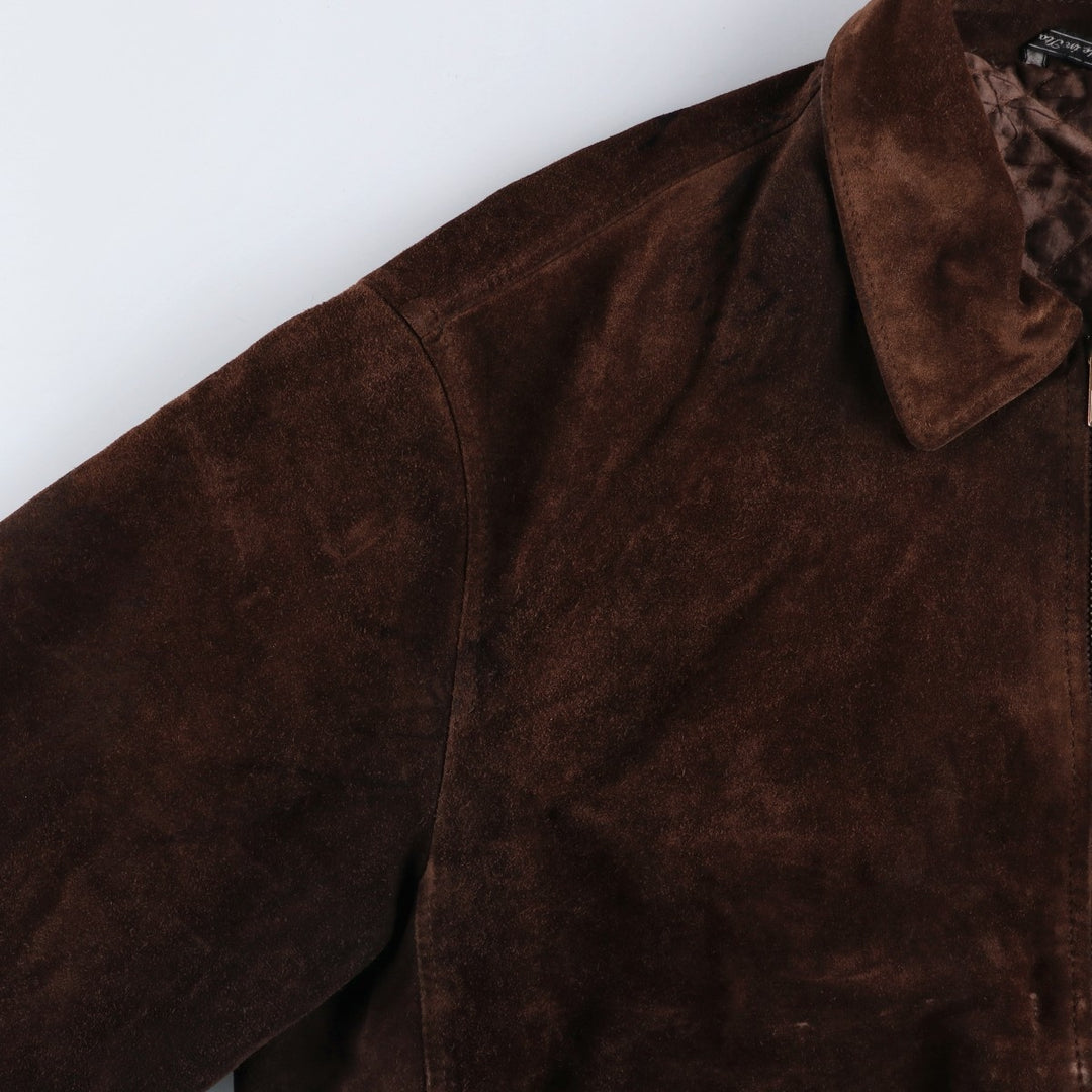 VERA PELLE swing-top suede leather sports jacket, made in Italy, men's size XL, vintage unclear brown type Vintage Second Hand