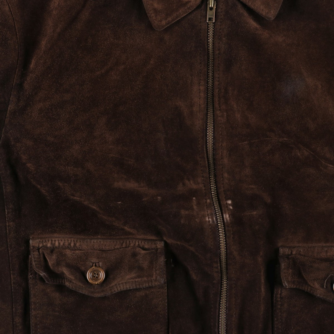 VERA PELLE swing-top suede leather sports jacket, made in Italy, men's size XL, vintage unclear brown type Vintage Second Hand