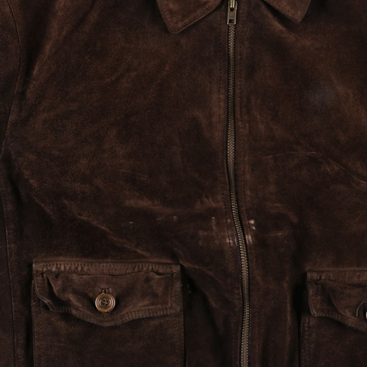 VERA PELLE swing-top suede leather sports jacket, made in Italy, men's size XL, vintage unclear brown type Vintage Second Hand