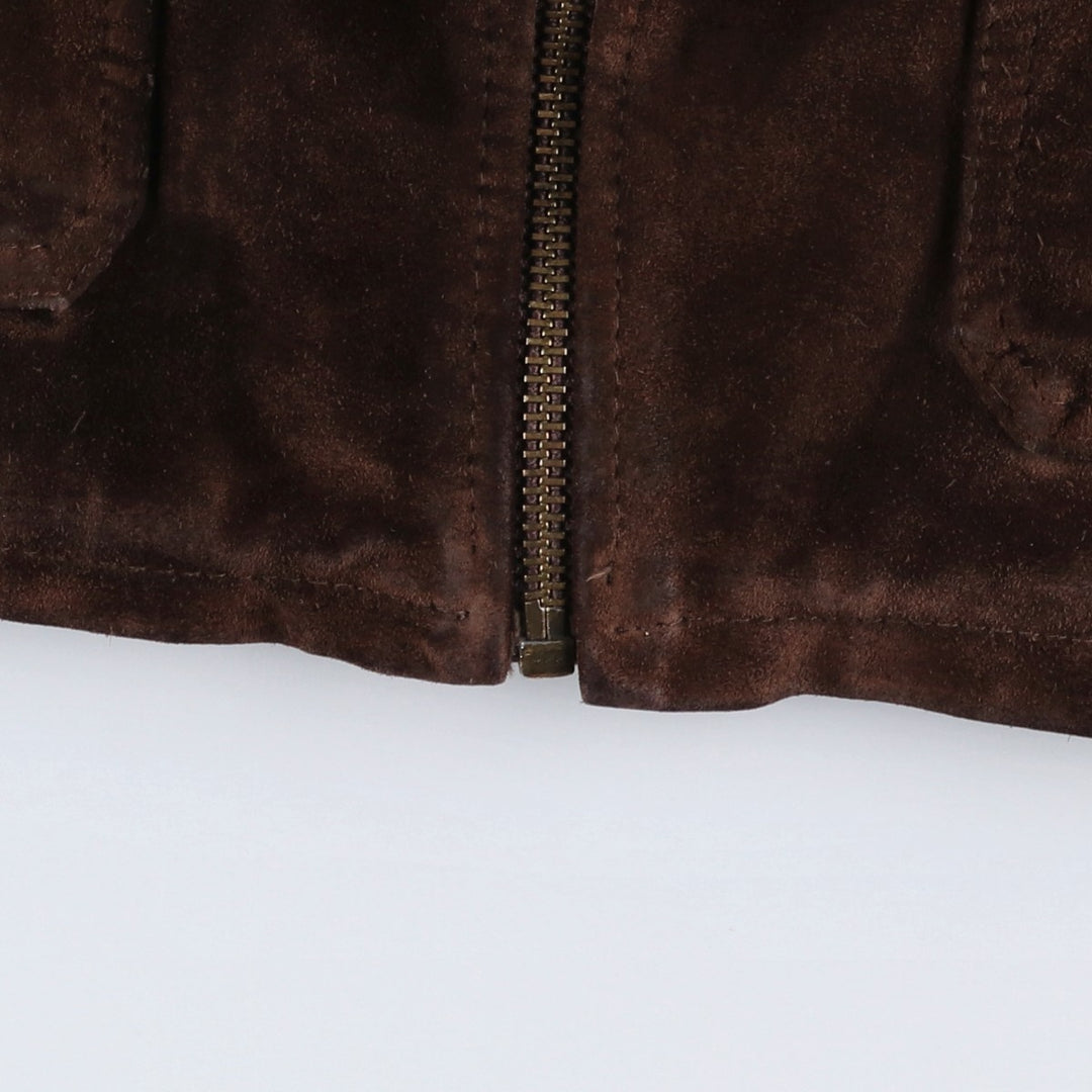 VERA PELLE swing-top suede leather sports jacket, made in Italy, men's size XL, vintage unclear brown type Vintage Second Hand