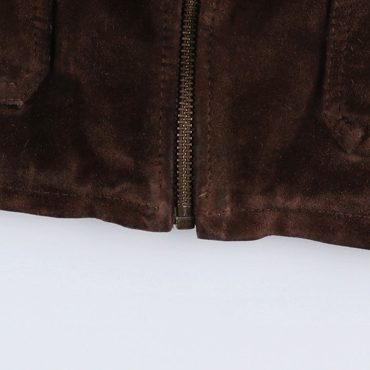 VERA PELLE swing-top suede leather sports jacket, made in Italy, men's size XL, vintage unclear brown type Vintage Second Hand