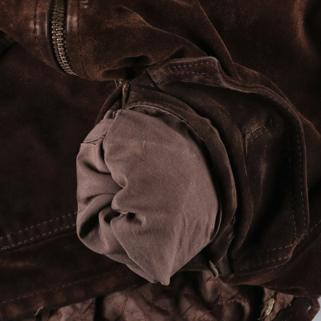 VERA PELLE swing-top suede leather sports jacket, made in Italy, men's size XL, vintage unclear brown type Vintage Second Hand