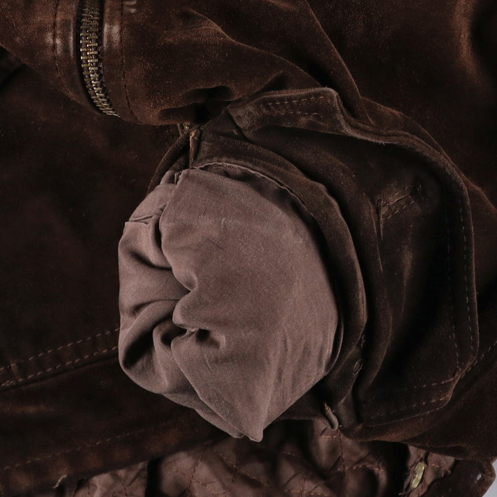 VERA PELLE swing-top suede leather sports jacket, made in Italy, men's size XL, vintage unclear brown type Vintage Second Hand