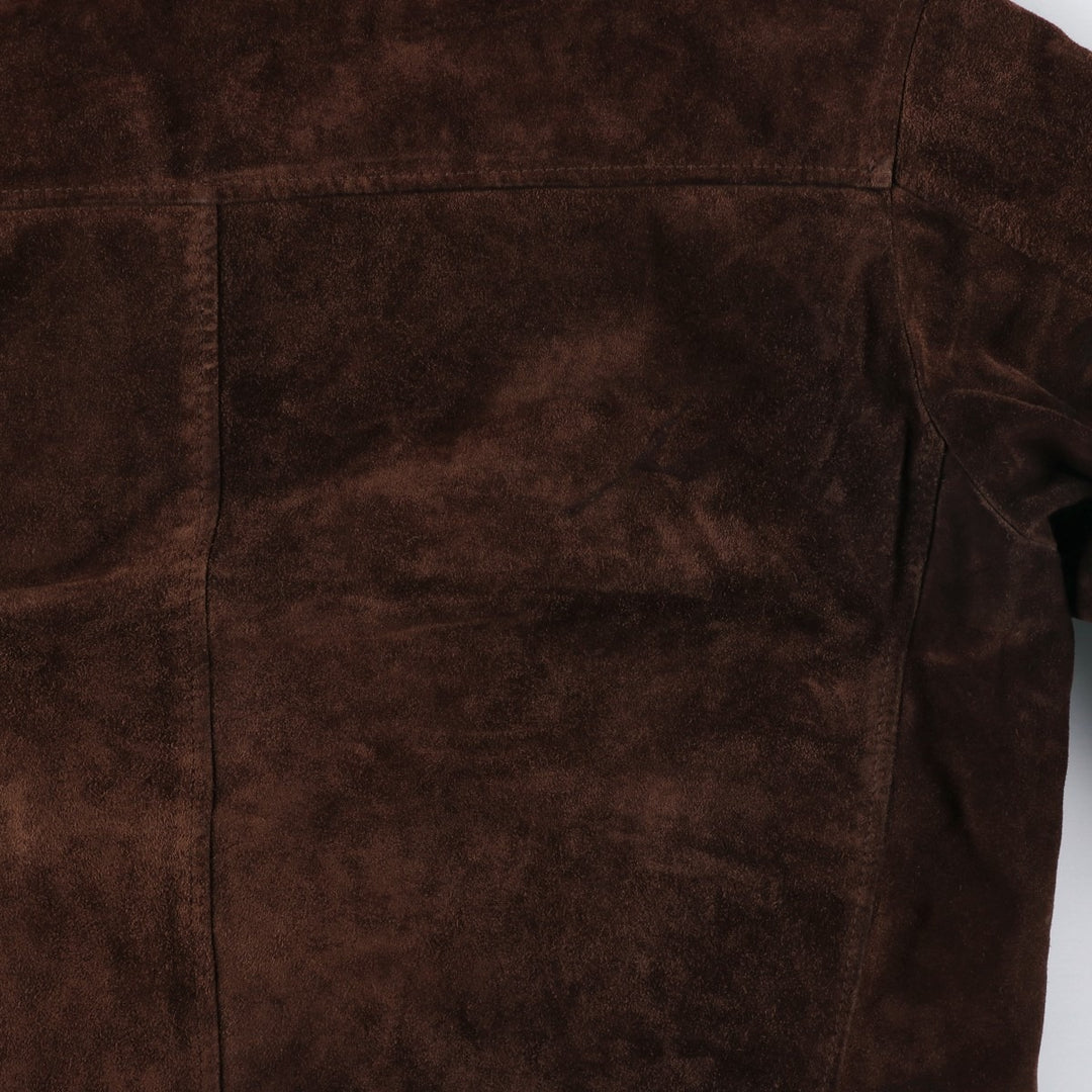 VERA PELLE swing-top suede leather sports jacket, made in Italy, men's size XL, vintage unclear brown type Vintage Second Hand
