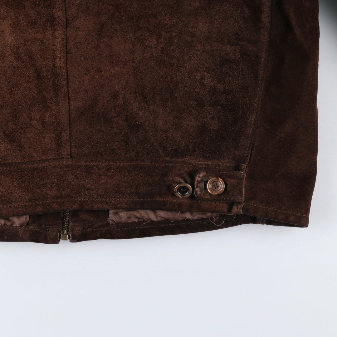 VERA PELLE swing-top suede leather sports jacket, made in Italy, men's size XL, vintage unclear brown type Vintage Second Hand