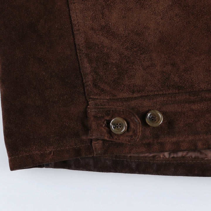 VERA PELLE swing-top suede leather sports jacket, made in Italy, men's size XL, vintage unclear brown type Vintage Second Hand
