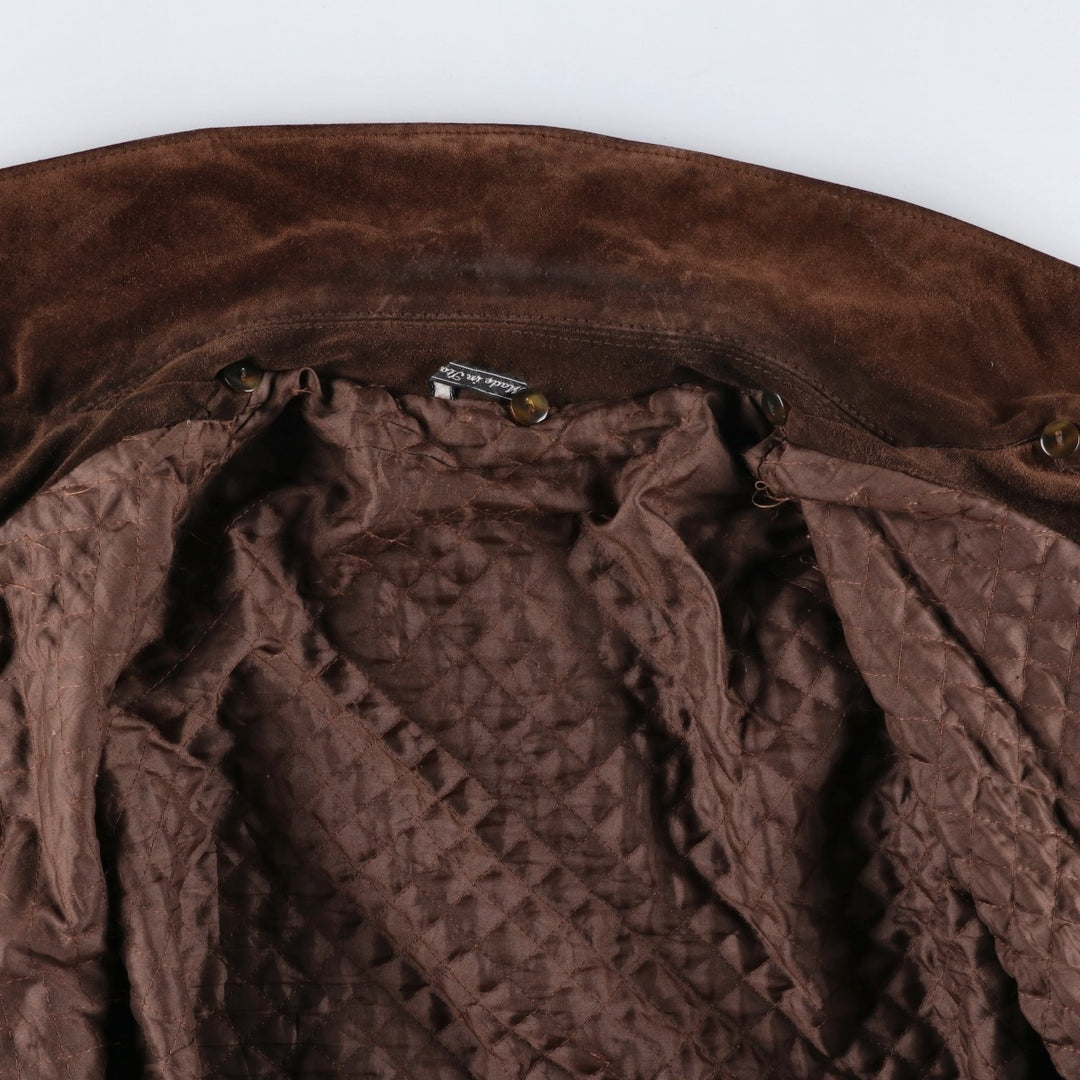 VERA PELLE swing-top suede leather sports jacket, made in Italy, men's size XL, vintage unclear brown type Vintage Second Hand