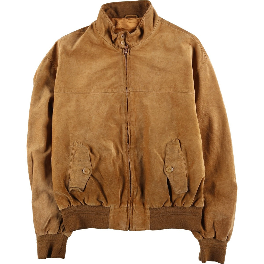 conbipel Harrington Jacket-style Suede Leather Sports Jacket, Men's Size L, Vintage Genuine Leather Suede Leather brown type Vintage Second Hand