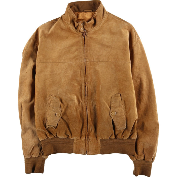 conbipel Harrington Jacket-style Suede Leather Sports Jacket, Men's Size L, Vintage Genuine Leather Suede Leather brown type Vintage Second Hand
