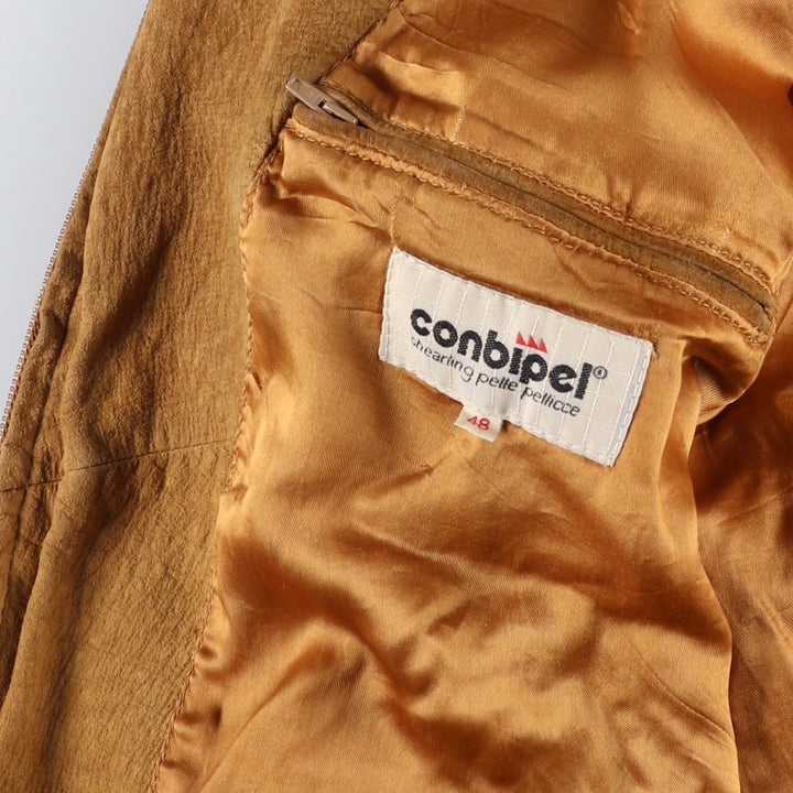 conbipel Harrington Jacket-style Suede Leather Sports Jacket, Men's Size L, Vintage Genuine Leather Suede Leather brown type Vintage Second Hand