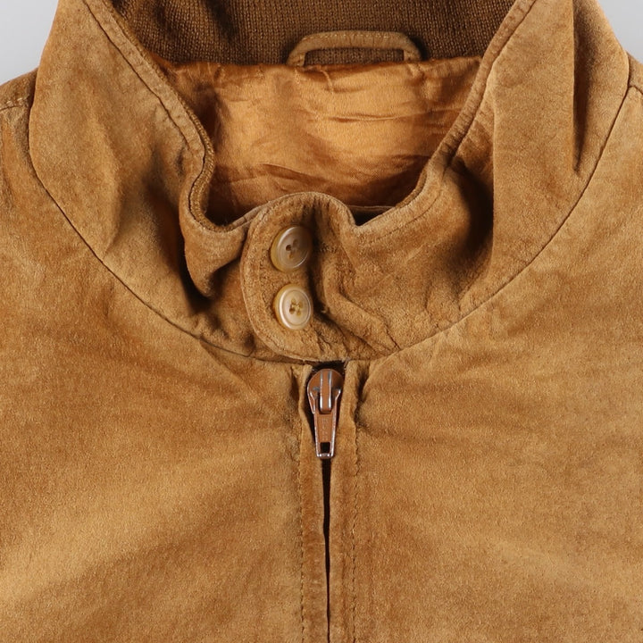 conbipel Harrington Jacket-style Suede Leather Sports Jacket, Men's Size L, Vintage Genuine Leather Suede Leather brown type Vintage Second Hand