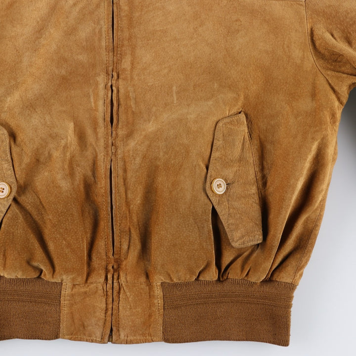 conbipel Harrington Jacket-style Suede Leather Sports Jacket, Men's Size L, Vintage Genuine Leather Suede Leather brown type Vintage Second Hand