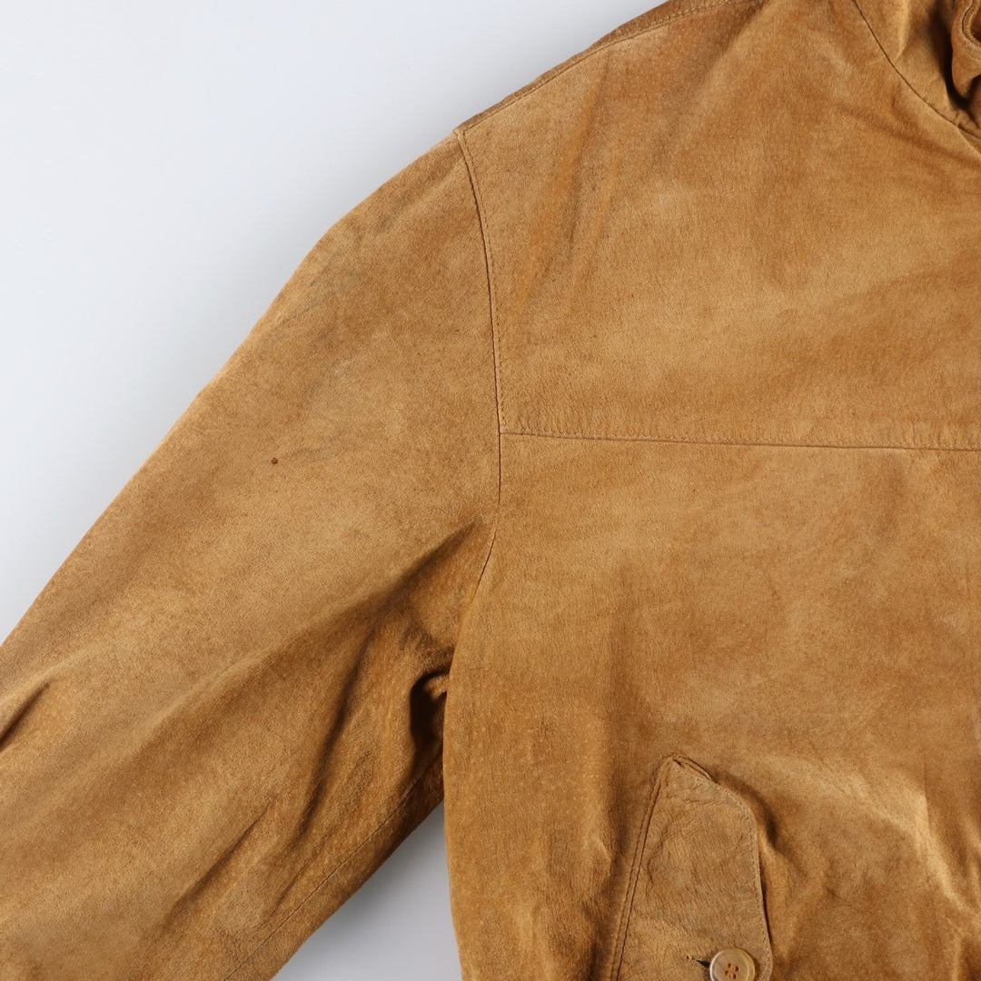 conbipel Harrington Jacket-style Suede Leather Sports Jacket, Men's Size L, Vintage Genuine Leather Suede Leather brown type Vintage Second Hand