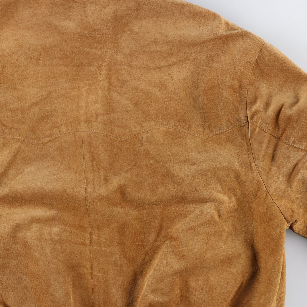 conbipel Harrington Jacket-style Suede Leather Sports Jacket, Men's Size L, Vintage Genuine Leather Suede Leather brown type Vintage Second Hand