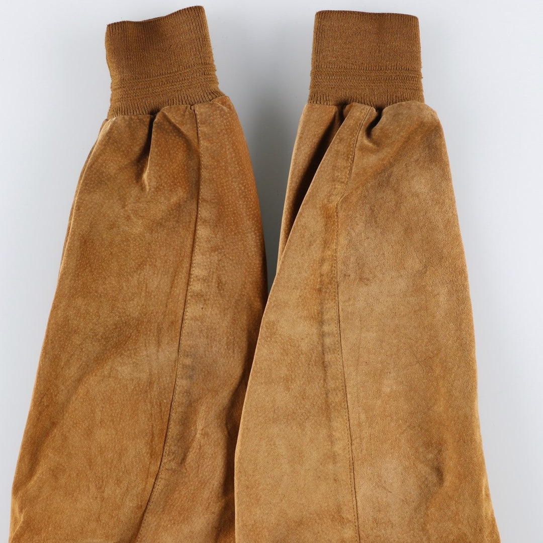 conbipel Harrington Jacket-style Suede Leather Sports Jacket, Men's Size L, Vintage Genuine Leather Suede Leather brown type Vintage Second Hand