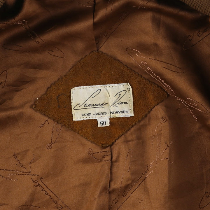 Vintage Leonardo Riva suede leather jacket, size M, men's size M Genuine Leather Suede Leather brown type Vintage Second Hand