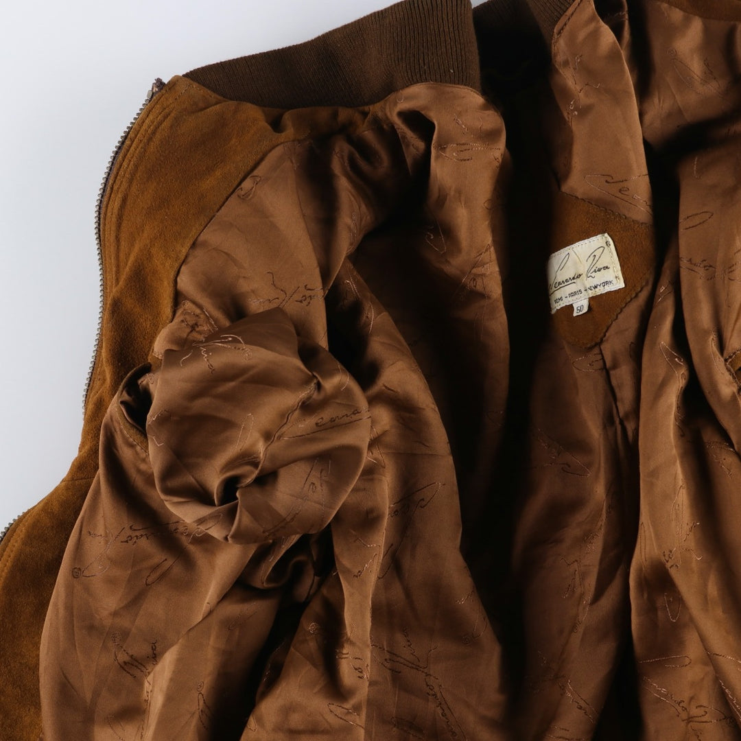 Vintage Leonardo Riva suede leather jacket, size M, men's size M Genuine Leather Suede Leather brown type Vintage Second Hand
