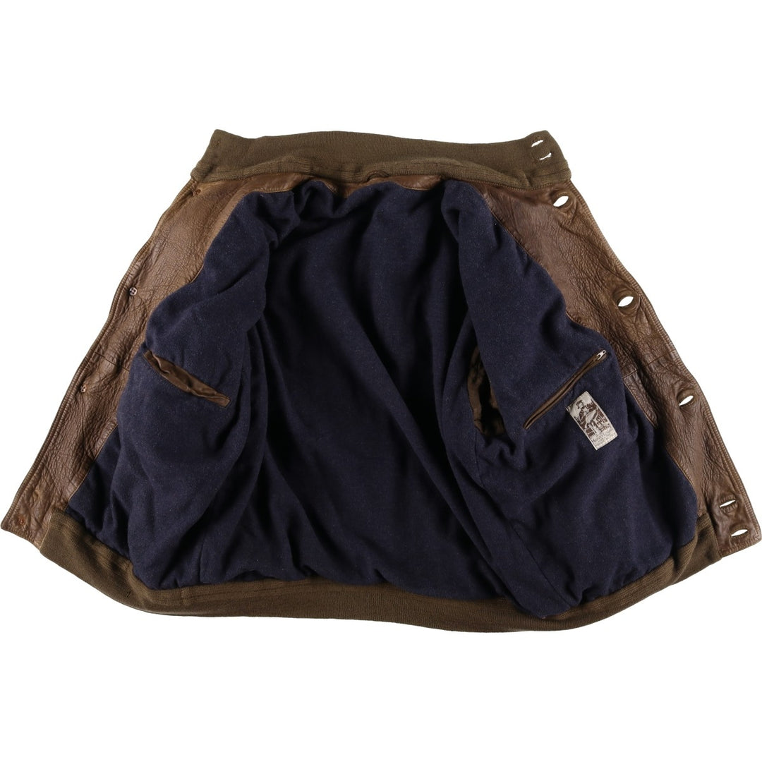 Vintage HARVEY LOGAN Balster Jacket, suede leather blouson, made in Italy, men's size M unclear brown type Vintage Second Hand