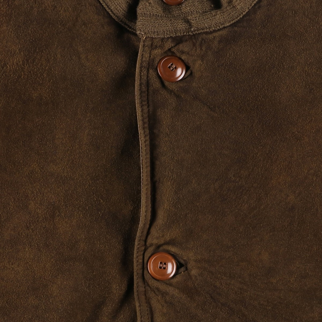 Vintage HARVEY LOGAN Balster Jacket, suede leather blouson, made in Italy, men's size M unclear brown type Vintage Second Hand