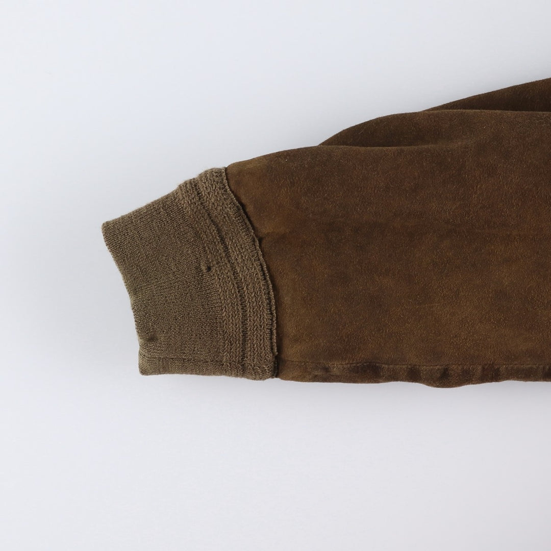 Vintage HARVEY LOGAN Balster Jacket, suede leather blouson, made in Italy, men's size M unclear brown type Vintage Second Hand