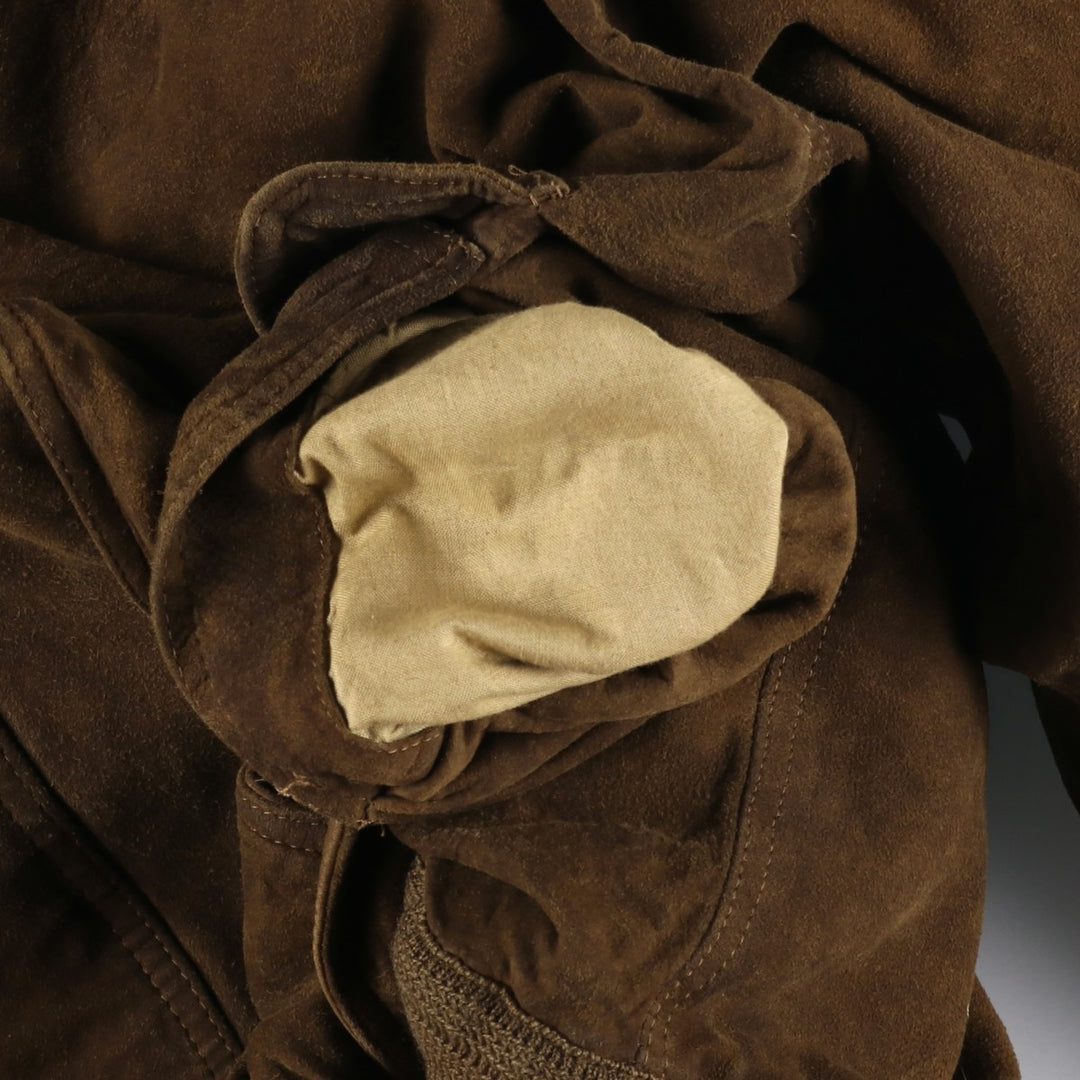 Vintage HARVEY LOGAN Balster Jacket, suede leather blouson, made in Italy, men's size M unclear brown type Vintage Second Hand