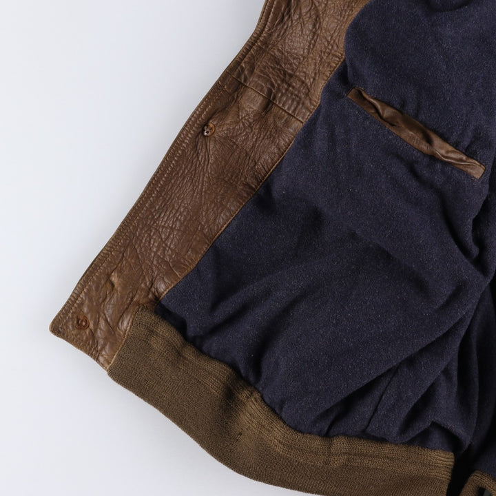 Vintage HARVEY LOGAN Balster Jacket, suede leather blouson, made in Italy, men's size M unclear brown type Vintage Second Hand