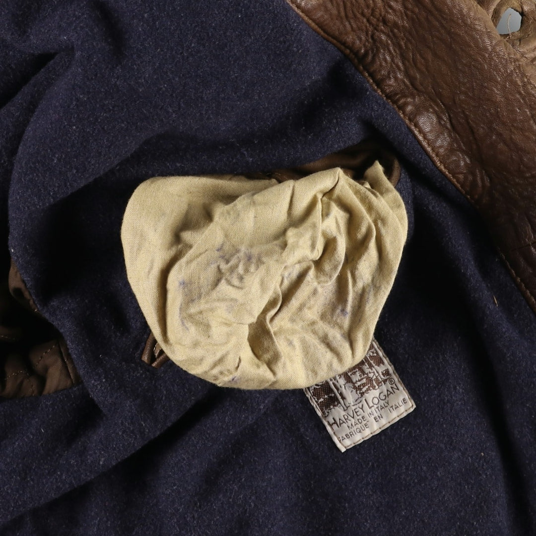 Vintage HARVEY LOGAN Balster Jacket, suede leather blouson, made in Italy, men's size M unclear brown type Vintage Second Hand