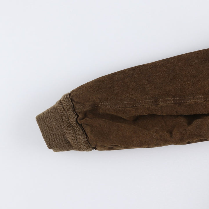 Vintage HARVEY LOGAN Balster Jacket, suede leather blouson, made in Italy, men's size M unclear brown type Vintage Second Hand