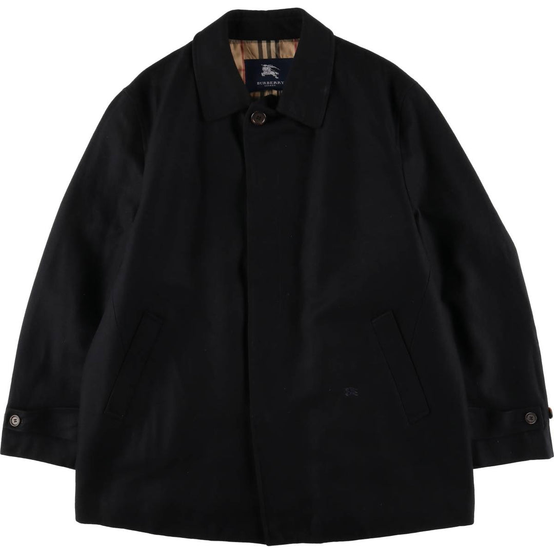 Burberry's wool half coat, men's size XL wool black type Vintage Second Hand