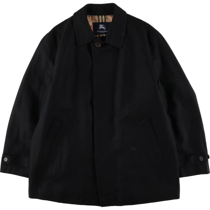 Burberry's wool half coat, men's size XL wool black type Vintage Second Hand