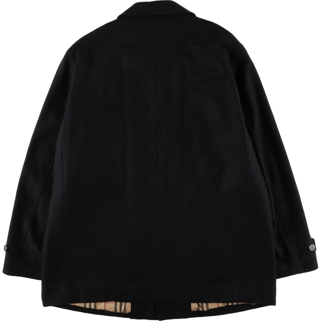 Burberry's wool half coat, men's size XL wool black type Vintage Second Hand