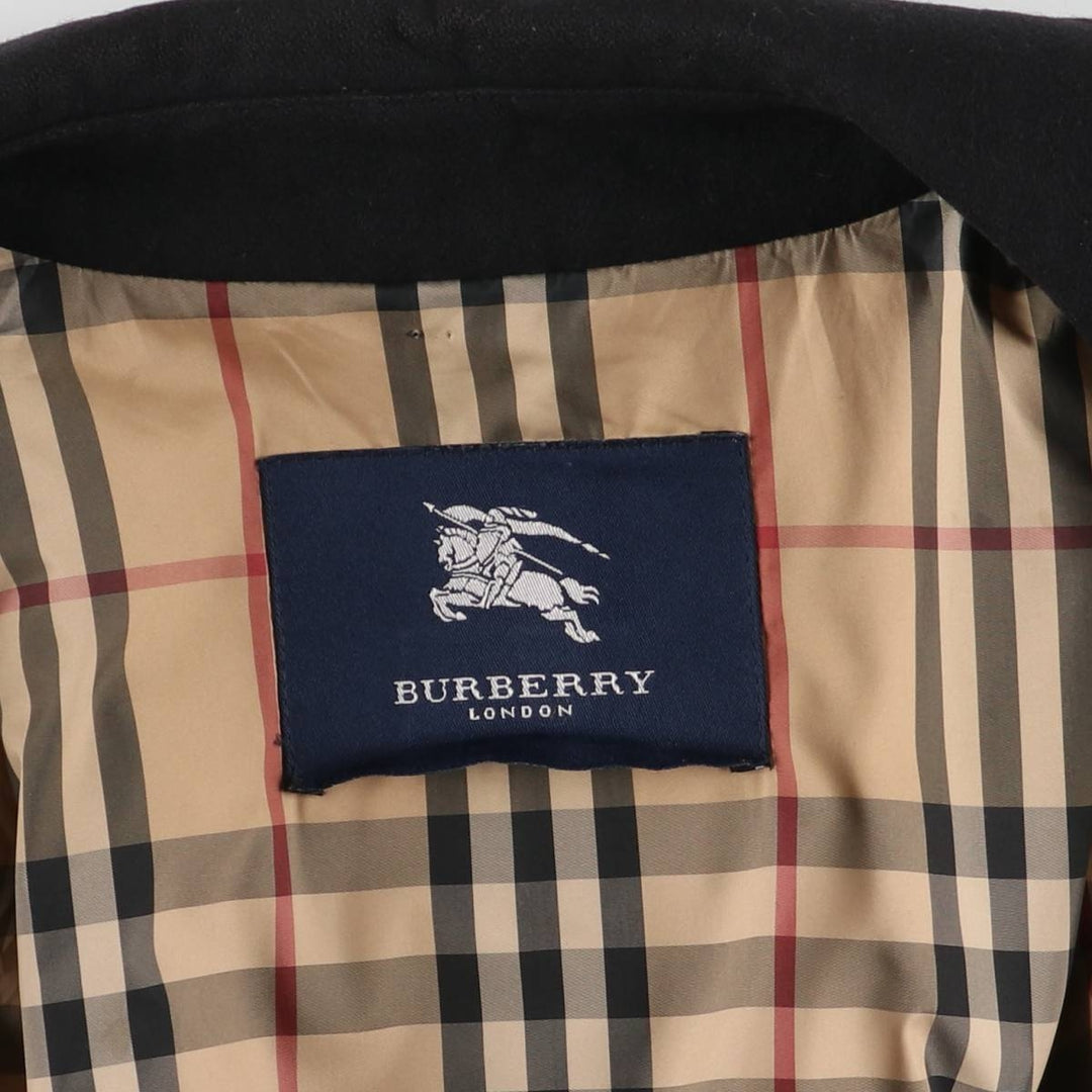 Burberry's wool half coat, men's size XL wool black type Vintage Second Hand