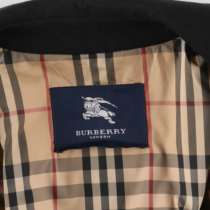 Burberry's wool half coat, men's size XL wool black type Vintage Second Hand