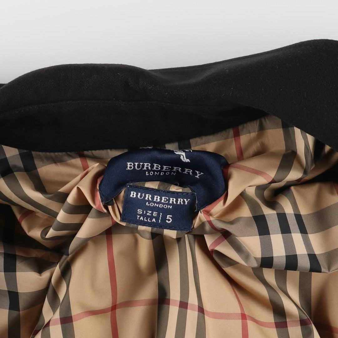 Burberry's wool half coat, men's size XL wool black type Vintage Second Hand
