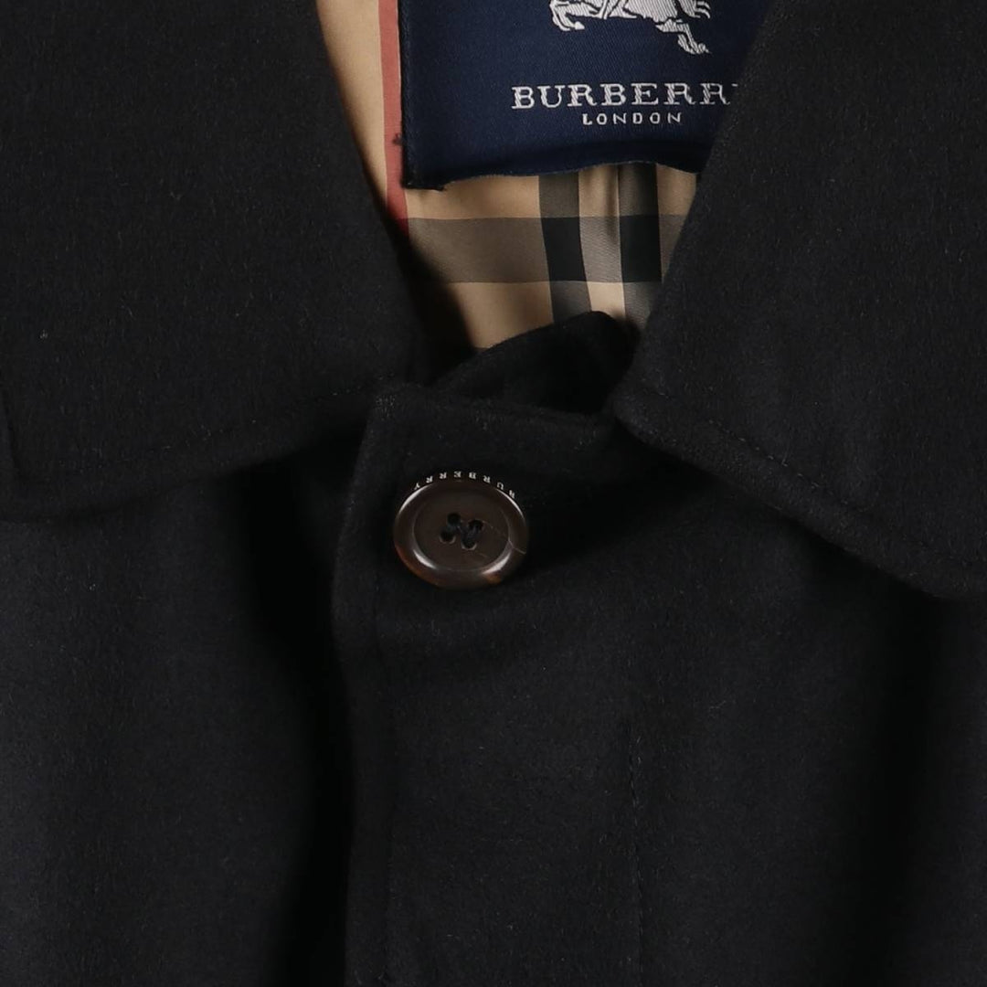 Burberry's wool half coat, men's size XL wool black type Vintage Second Hand