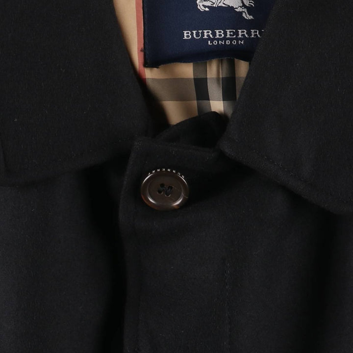 Burberry's wool half coat, men's size XL wool black type Vintage Second Hand